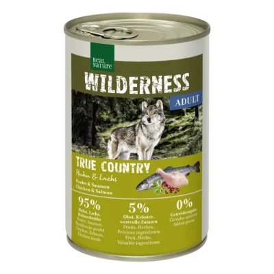 REAL NATURE WILDERNESS Nourriture humide Chien Adulte True Country Huhn & Lachs 24x400 g