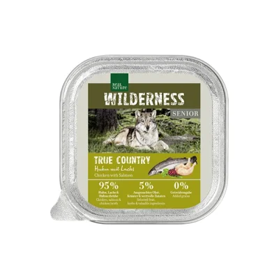 REAL NATURE WILDERNESS nourriture humide pour chiens Senior True Country poulet & saumon 16x100 g