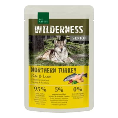 REAL NATURE WILDERNESS Senior Northern Turkey Dinde et Saumon 12x100 g