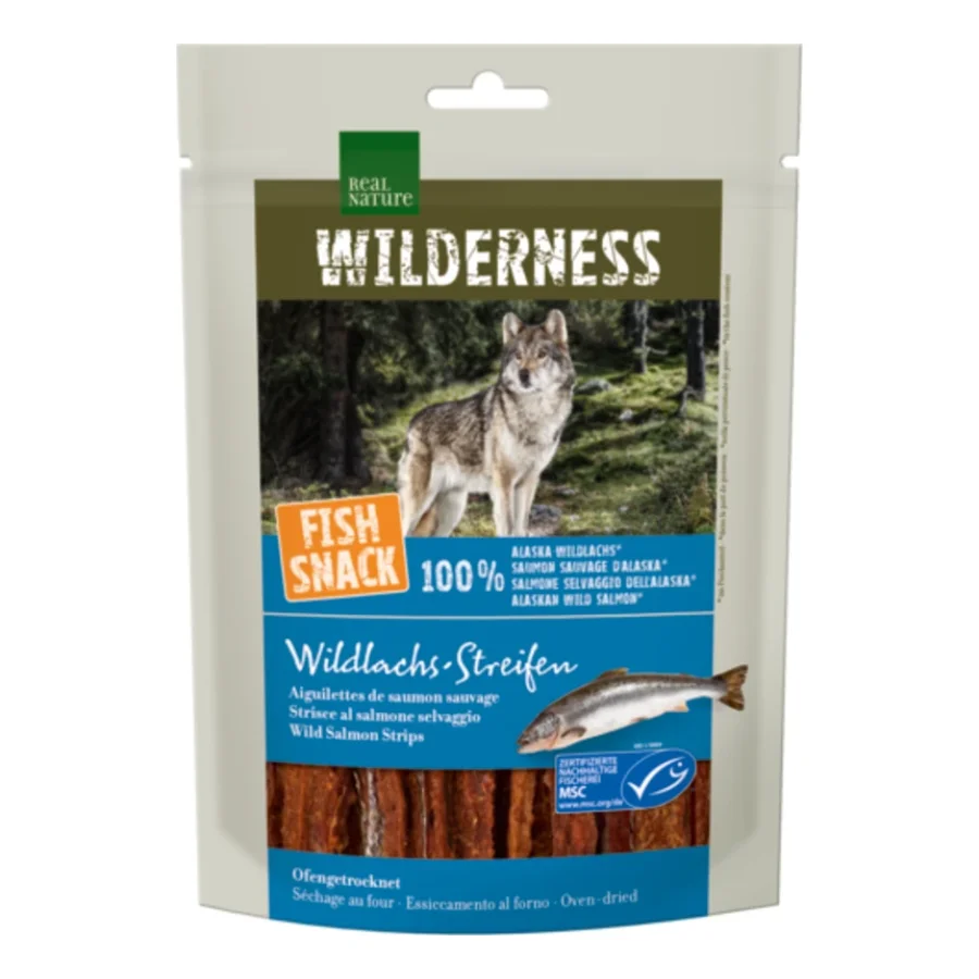 REAL NATURE WILDERNESS Snack au poisson Bandes de saumon sauvage, 70 g