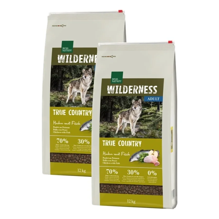 REAL NATURE WILDERNESS True Country Adult Poulet au poisson 2x12 kg