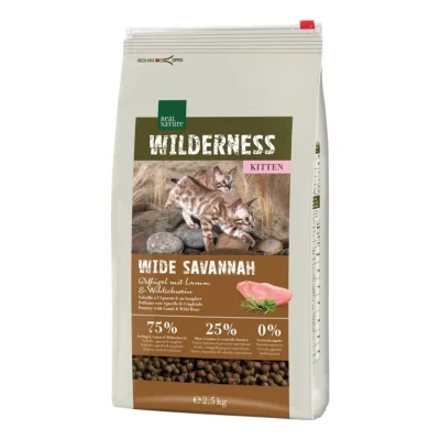 REAL NATURE WILDERNESS Wide Savannah Kitten à la volaille, à l’agneau et au sanglier 2,5 kg