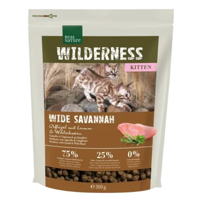 REAL NATURE WILDERNESS Wide Savannah Kitten à la volaille, à l’agneau et au sanglier 300 g