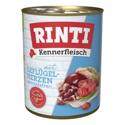 RINTI Kennerfleisch nourriture humide pour chien, adulte, boîte, Cœur de volaille 12x800 g