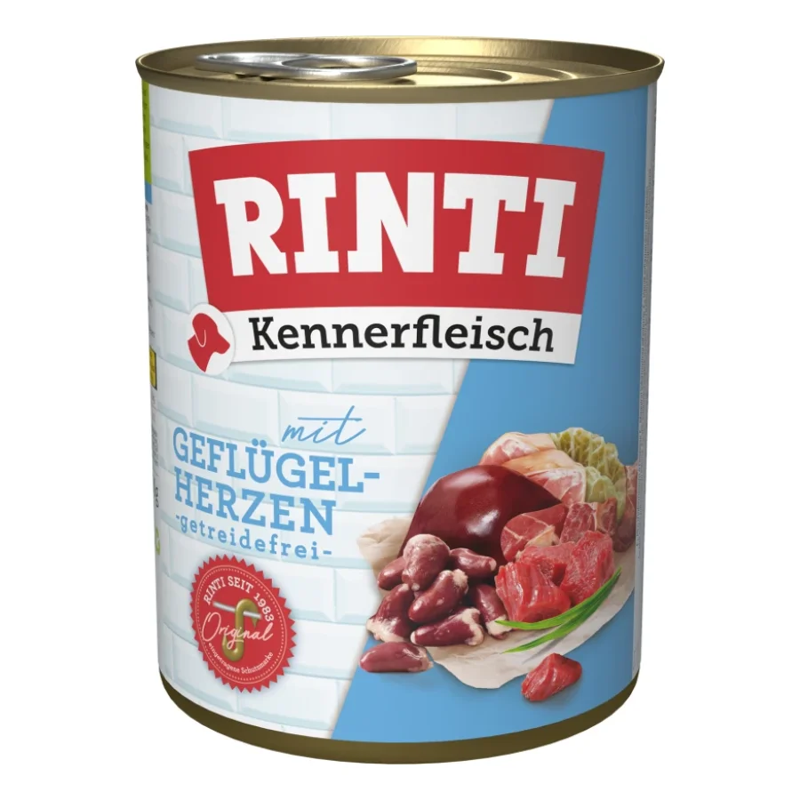 RINTI Kennerfleisch nourriture humide pour chien, adulte, boîte, Cœur de volaille 36x800 g