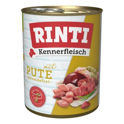 RINTI Kennerfleisch nourriture humide pour chien, adulte, boîte, Dinde 24x800 g