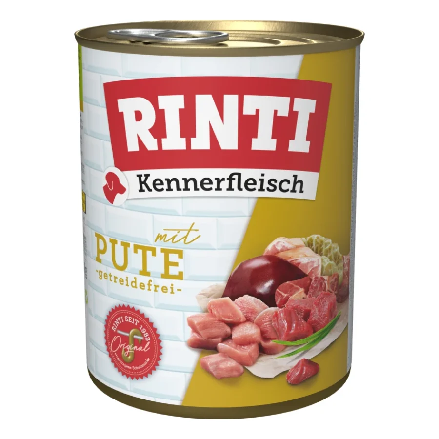 RINTI Kennerfleisch nourriture humide pour chien, adulte, boîte, Dinde 24x800 g