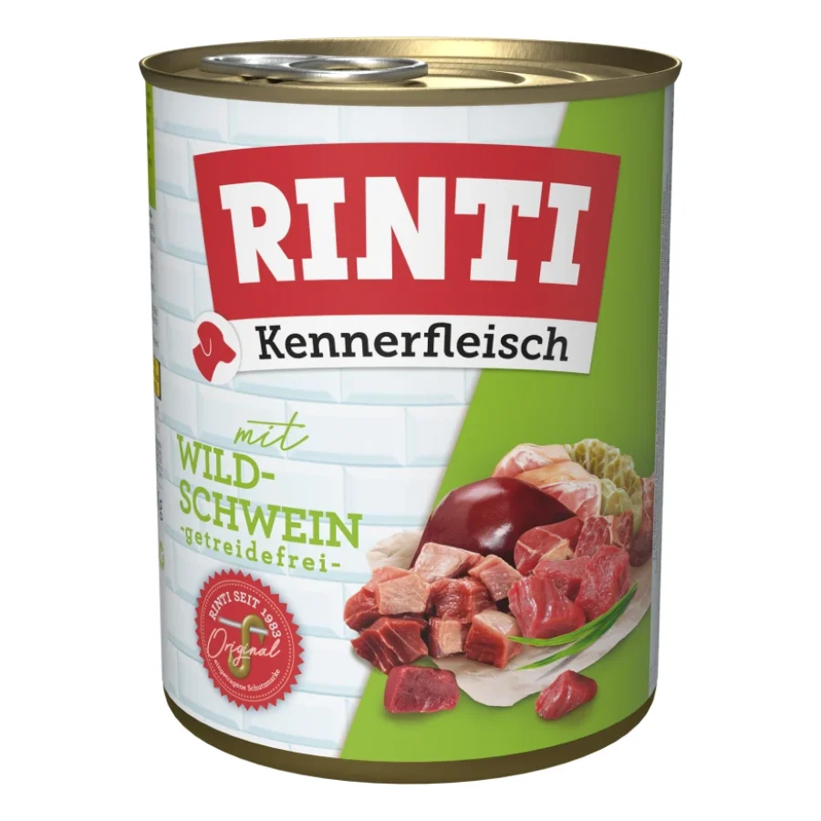 RINTI Kennerfleisch nourriture humide pour chien, adulte, boîte, Sanglier 12x800 g