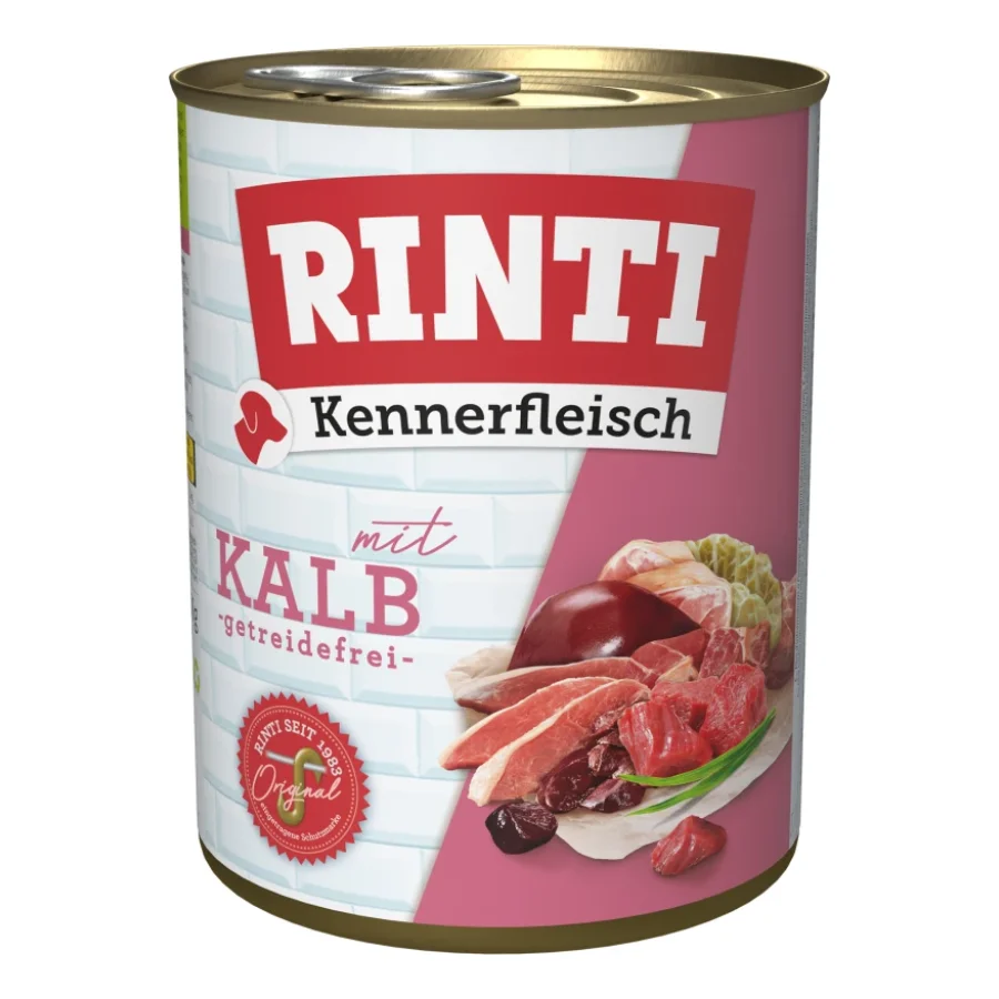 RINTI Kennerfleisch nourriture humide pour chien, adulte, boîte, Veau 24x800 g
