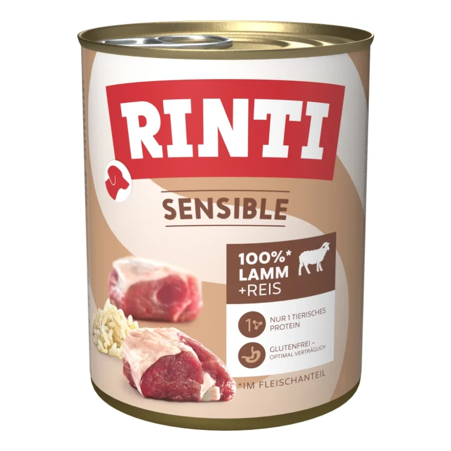 RINTI Sensible Agneau et riz 6x800 g