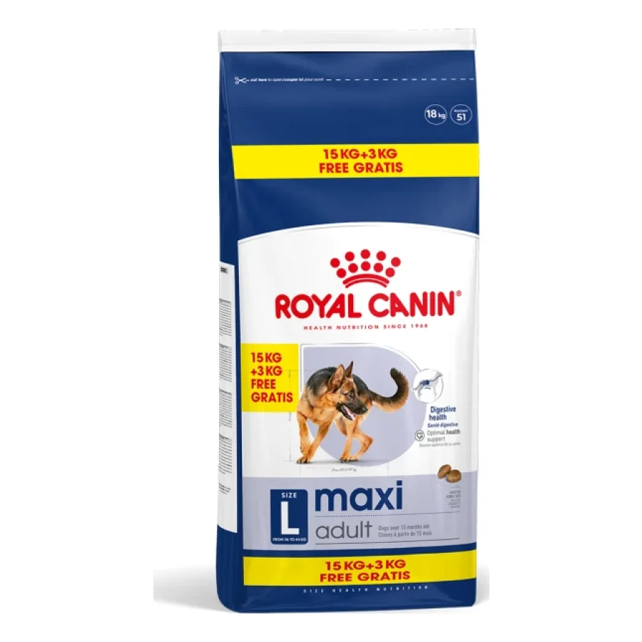 ROYAL CANIN Maxi Adulte 15+3 kg gratuite