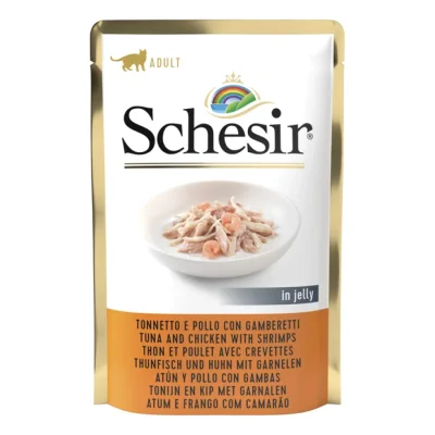 Schesir Adult 20 x 85 g thon et poulet aux crevettes