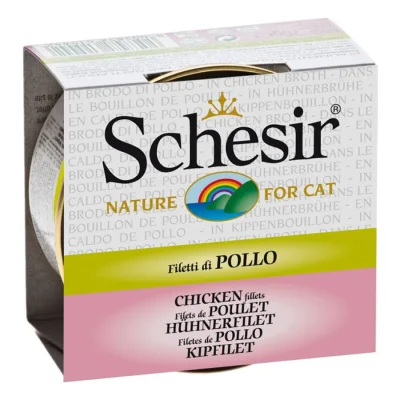 Schesir en bouillon 24 x 70 g Filet poulet, avec du bouillon de poule