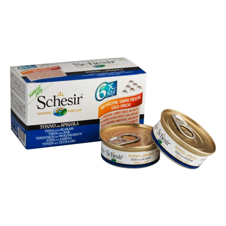 Schesir Multipack 24 x 50 g Thon au bar, en gelée