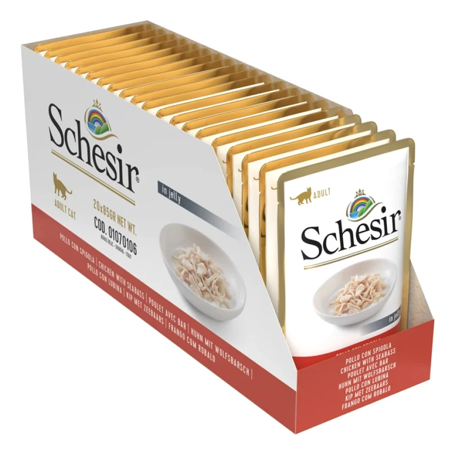 Schesir poulet au bar 20 x 85 g. Poulet au bar