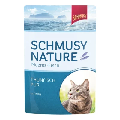 Schmusy Nature Nourriture humide marine pour chat adulte en gelée Thon Pur 48x100 g