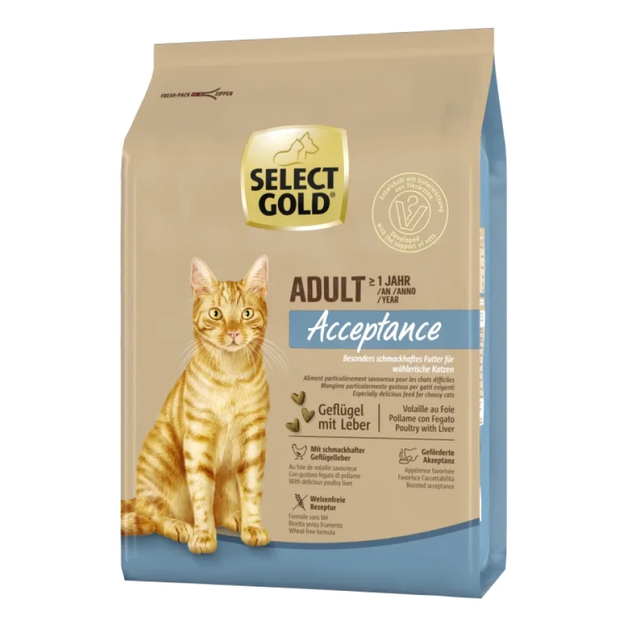 SELECT GOLD Acceptance Croquettes Chat Adulte Volaille et foie 2,5 kg
