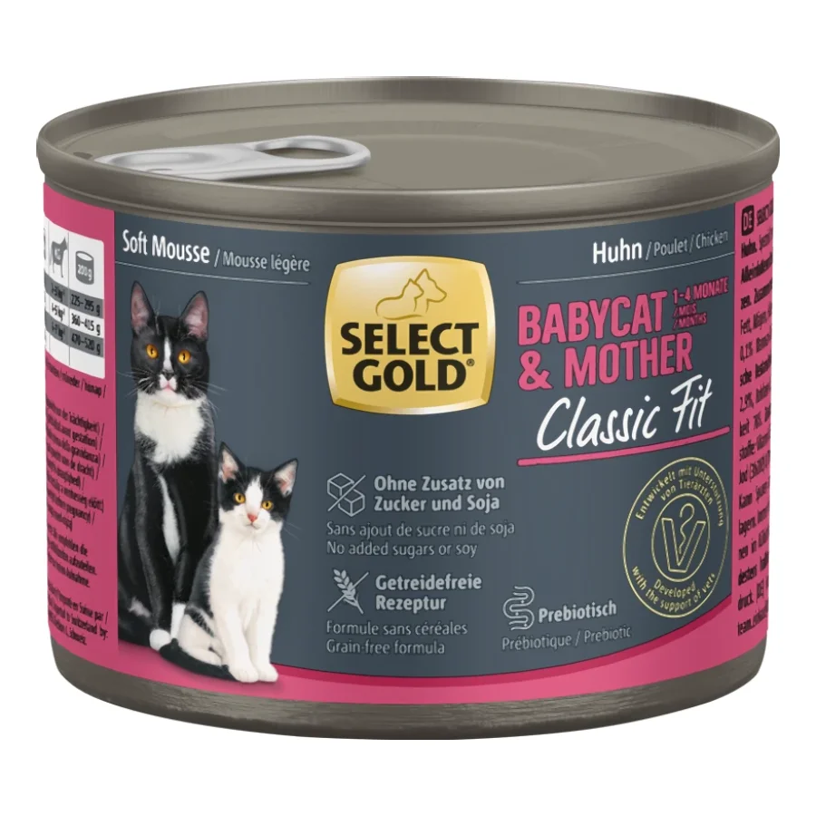 SELECT GOLD Classic Fit Boîtes de Mousse Tendre Chaton & Mère Poulet 6x200 g