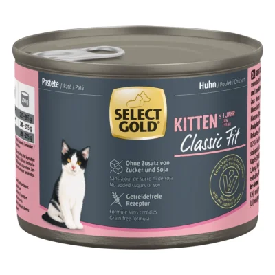 SELECT GOLD Classic Fit Boîtes de Pâtée Chaton Poulet 24x200 g