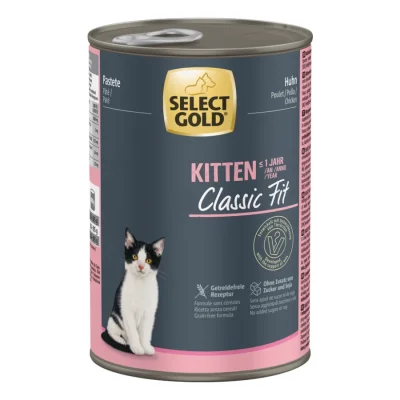 SELECT GOLD Classic Fit Boîtes de Pâtée Chaton Poulet 24x400 g