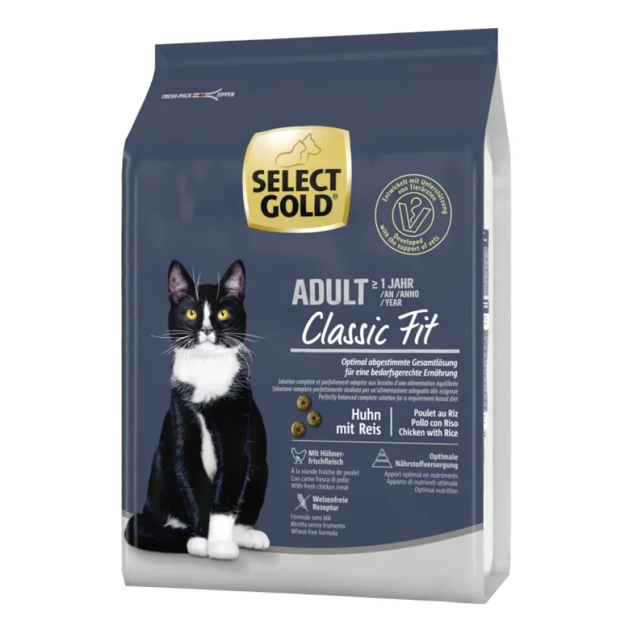 SELECT GOLD Classic Fit Croquettes Chat Adulte Poulet 2,5 kg