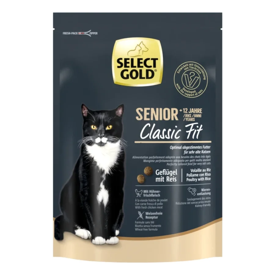 SELECT GOLD Classic Fit Croquettes Chat Senior +12 Volaille & riz 300 g