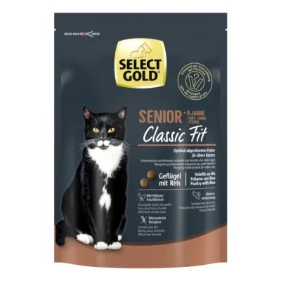 SELECT GOLD Classic Fit Croquettes Chat Senior +9 Volaille et riz 300 g