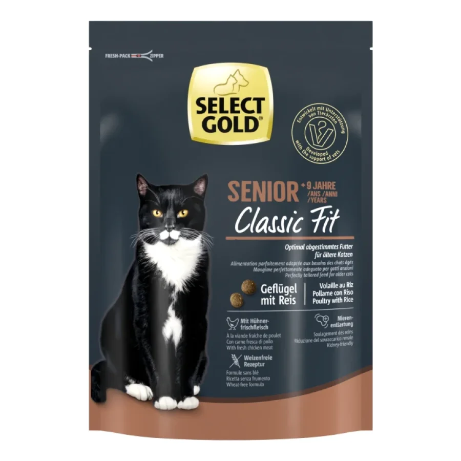 SELECT GOLD Classic Fit Croquettes Chat Senior +9 Volaille et riz 300 g