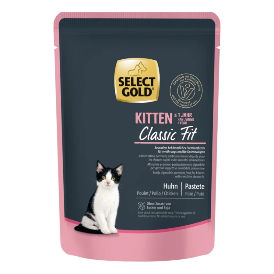 SELECT GOLD Classic Fit Sachets de Pâtée Chaton Poulet 24x85 g