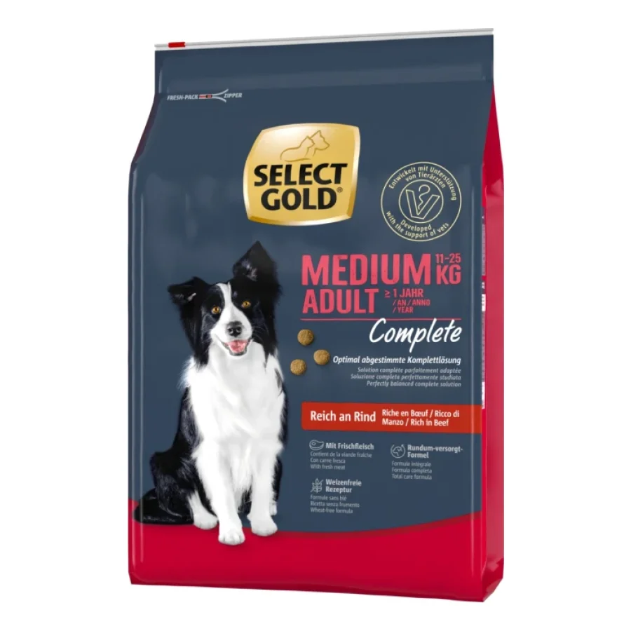 SELECT GOLD Complete Croquettes Chien Adulte Medium Bœuf 4 kg