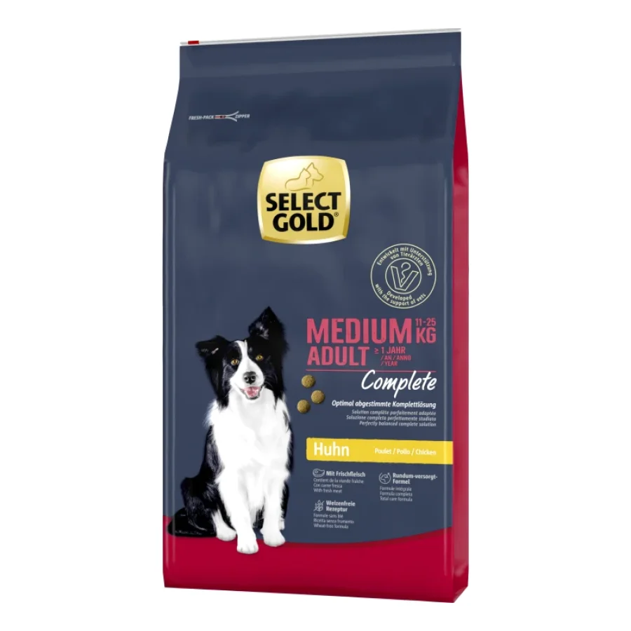 SELECT GOLD Complete Croquettes Chien Adulte Medium Poulet 12 kg