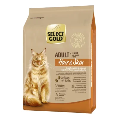 SELECT GOLD Hair & Skin Croquettes Chat Adulte Saumon et volaille 2,5 kg