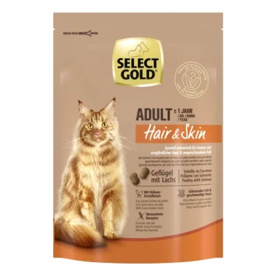 SELECT GOLD Hair & Skin Croquettes Chat Adulte Saumon et volaille 300 g