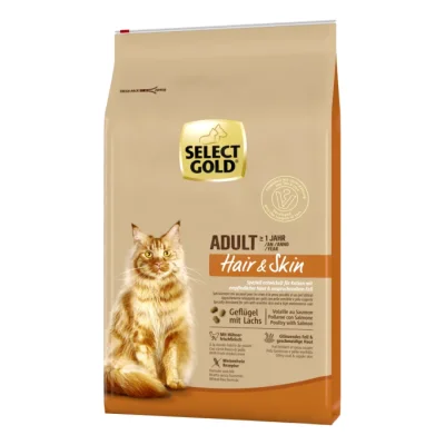 SELECT GOLD Hair & Skin Croquettes Chat Adulte Saumon et volaille 7 kg