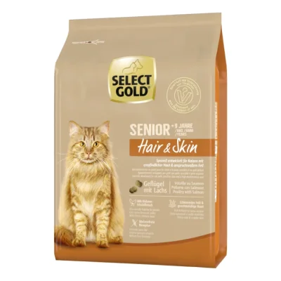 SELECT GOLD Hair & Skin Croquettes Chat Senior Volaille & saumon 2,5 kg
