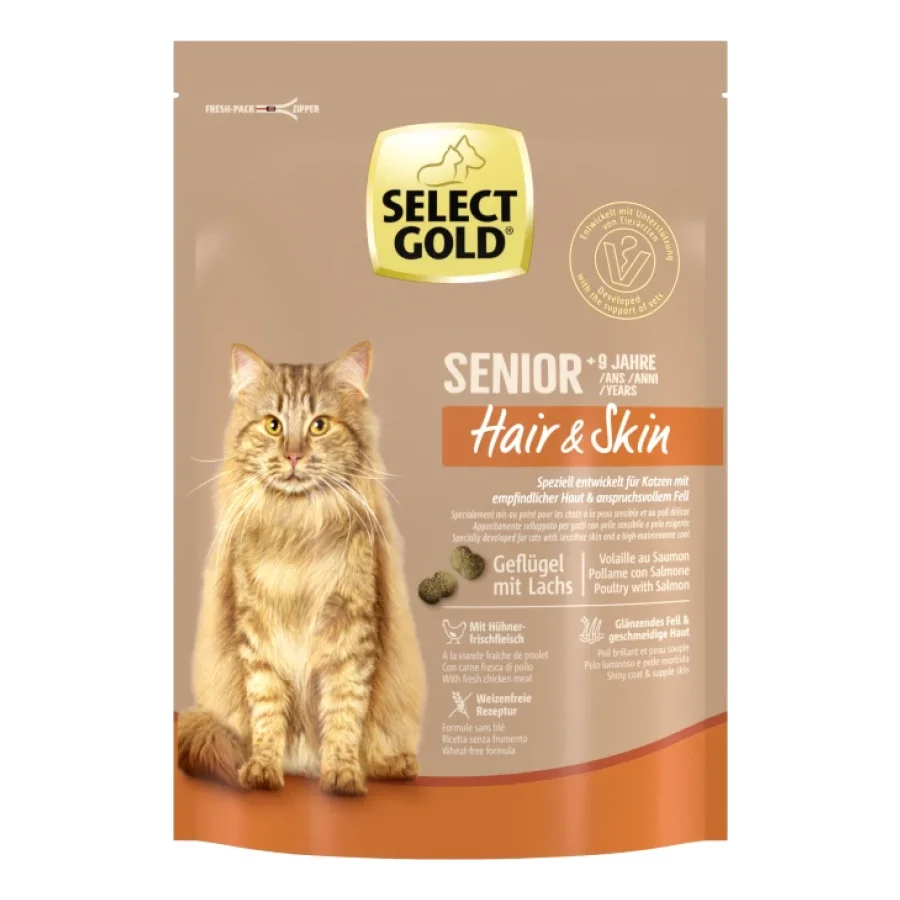 SELECT GOLD Hair & Skin Croquettes Chat Senior Volaille & saumon 300 g