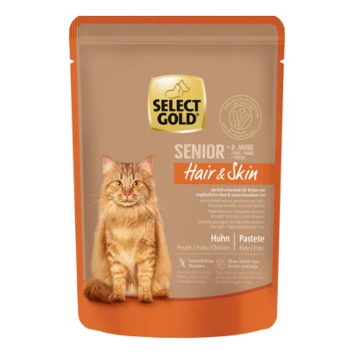 SELECT GOLD Hair & Skin Sachets de Pâtée Chat Senior Poulet 12x85 g