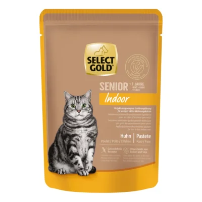SELECT GOLD Indoor Sachets de Pâtée Chat Senior Poulet 12x85 g