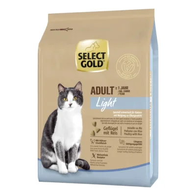 SELECT GOLD Light Croquettes Chat Adulte Volaille & riz 2,5 kg
