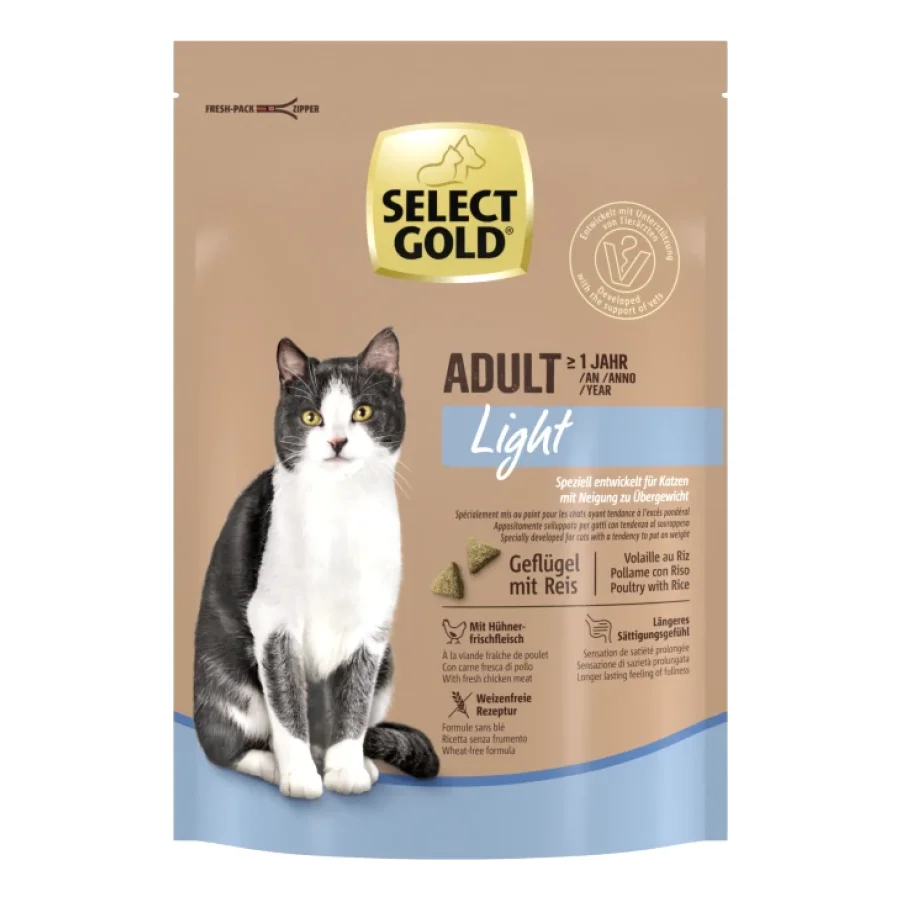 SELECT GOLD Light Croquettes Chat Adulte Volaille & riz 300 g