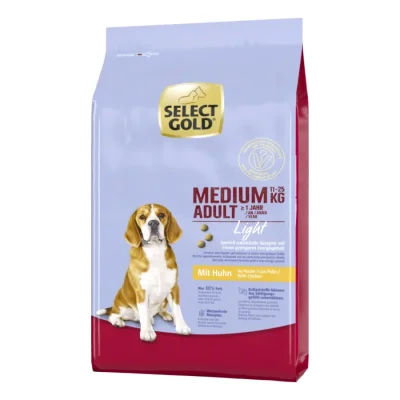 SELECT GOLD Light Croquettes Chien Adulte Medium Poulet 12 kg