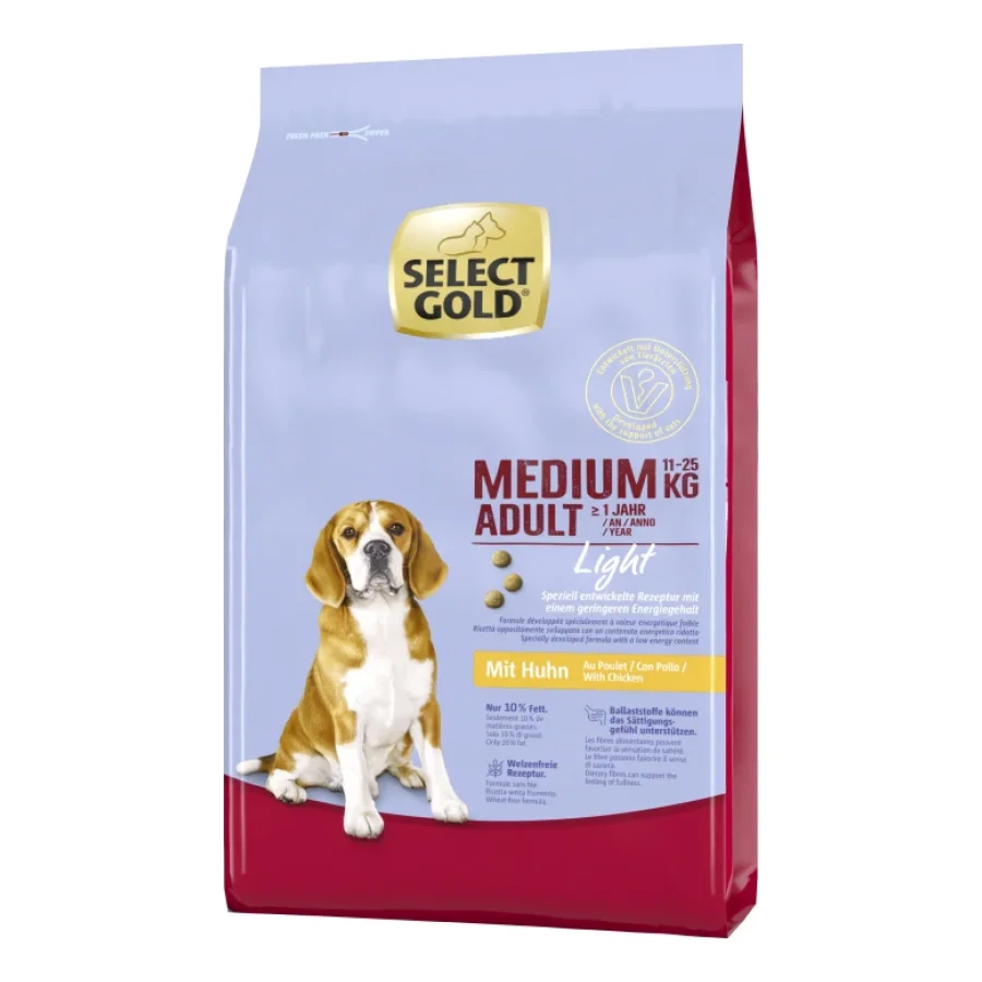 SELECT GOLD Light Croquettes Chien Adulte Medium Poulet 12 kg