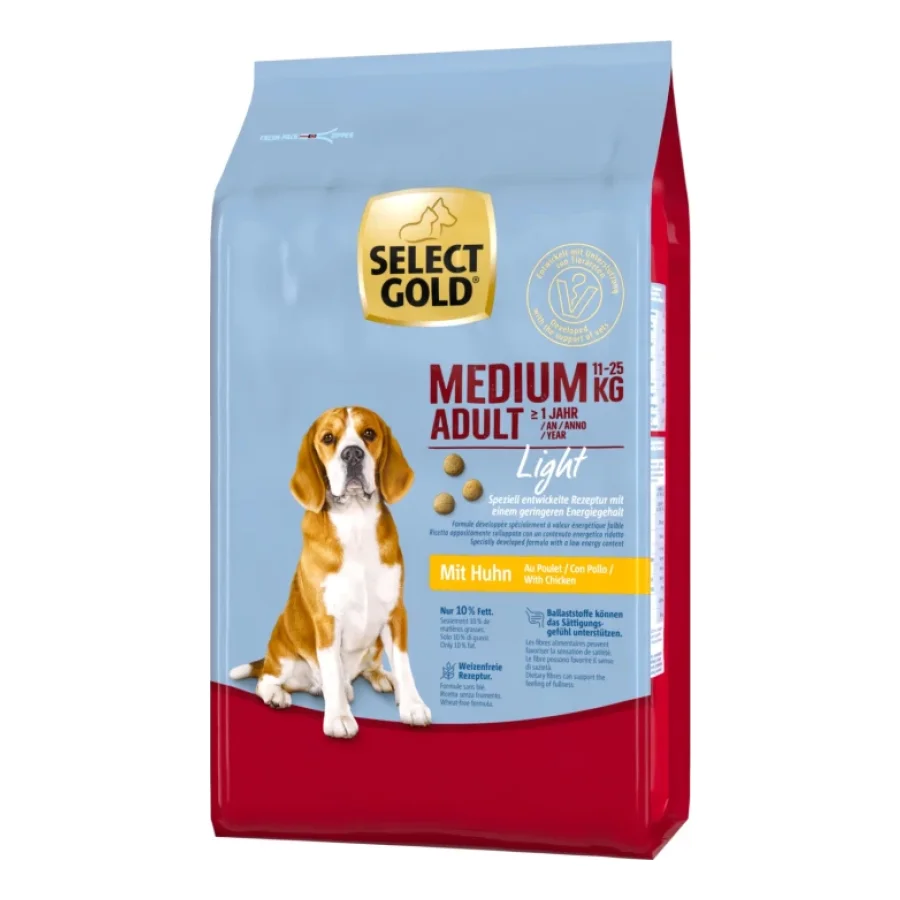 SELECT GOLD Light Croquettes Chien Adulte Medium Poulet 4 kg