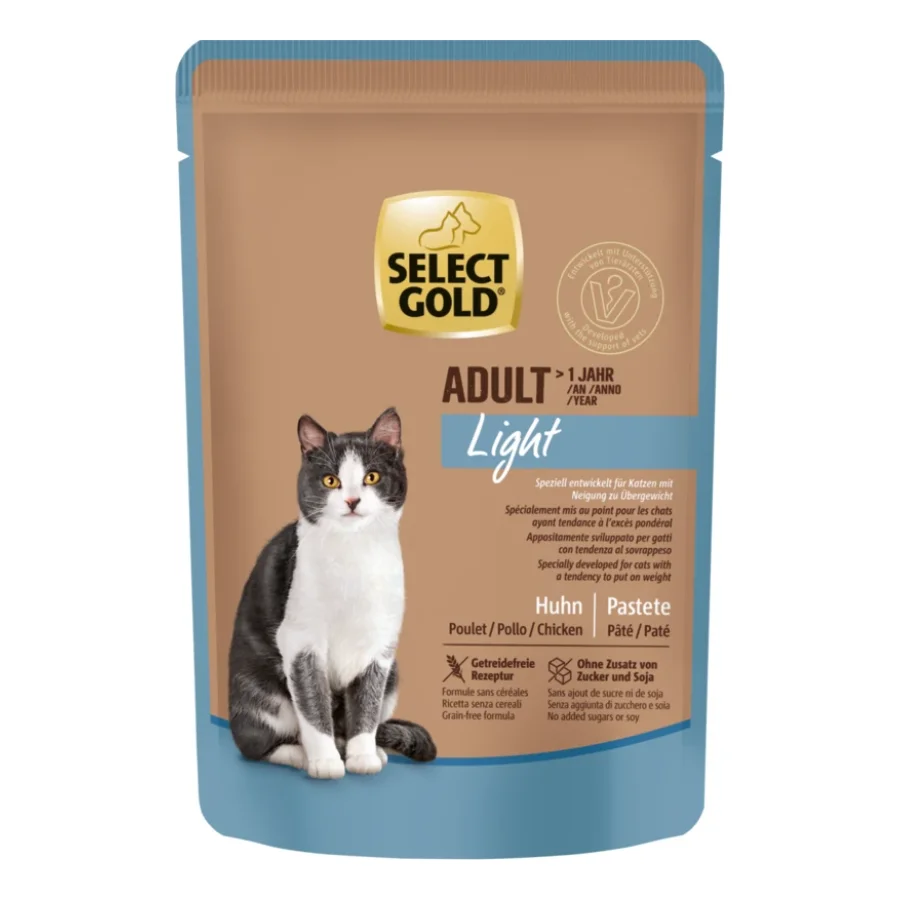 SELECT GOLD Light Sachets de Pâtée Chat Adulte Poulet 12x85 g
