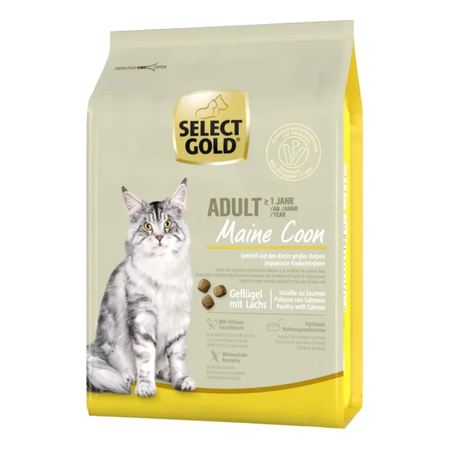 SELECT GOLD Maine Coon Croquettes Chat Adulte Volaille & saumon 2,5 kg
