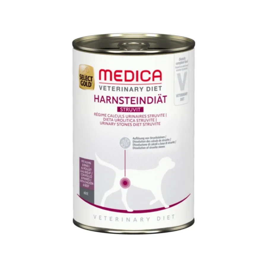 SELECT GOLD Medica Calculs Urinaires Struvite Boîtes de Pâtée Chien Adulte Poulet et Bœuf 6x400 g