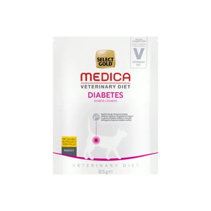 SELECT GOLD Medica Diabète Sachets de Ragoût Chat Adulte Volaille 24 x 85 g