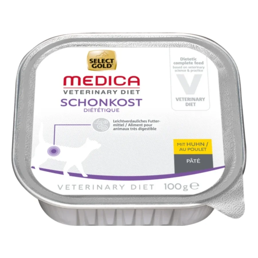 SELECT GOLD Medica Diététique Barquettes de Pâtée Chat Adulte 16 x 100 g Poulet