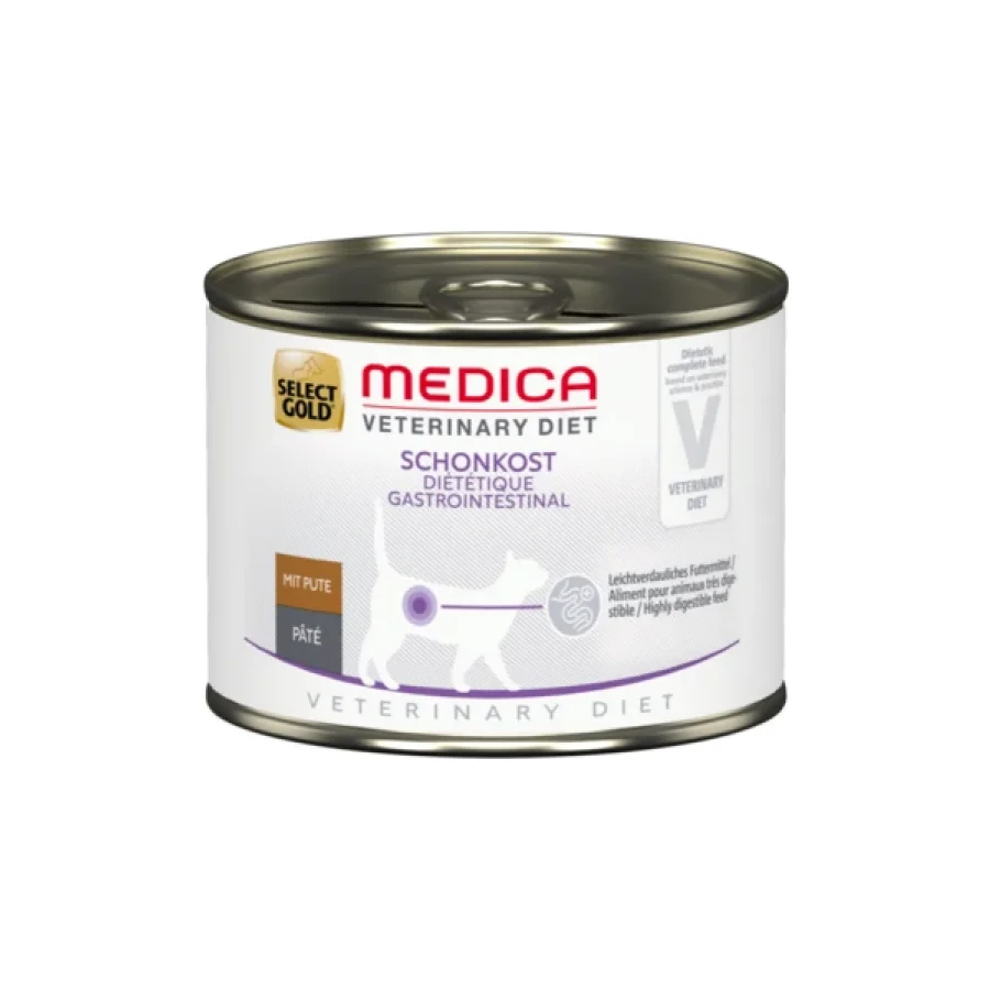 SELECT GOLD Medica Diététique Boîtes de Pâtée Chat Adulte 6 x 200g Dinde