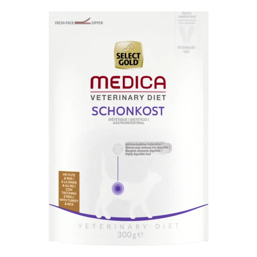 SELECT GOLD Medica Diététique Croquettes Chat Adulte Dinde et riz 300 g